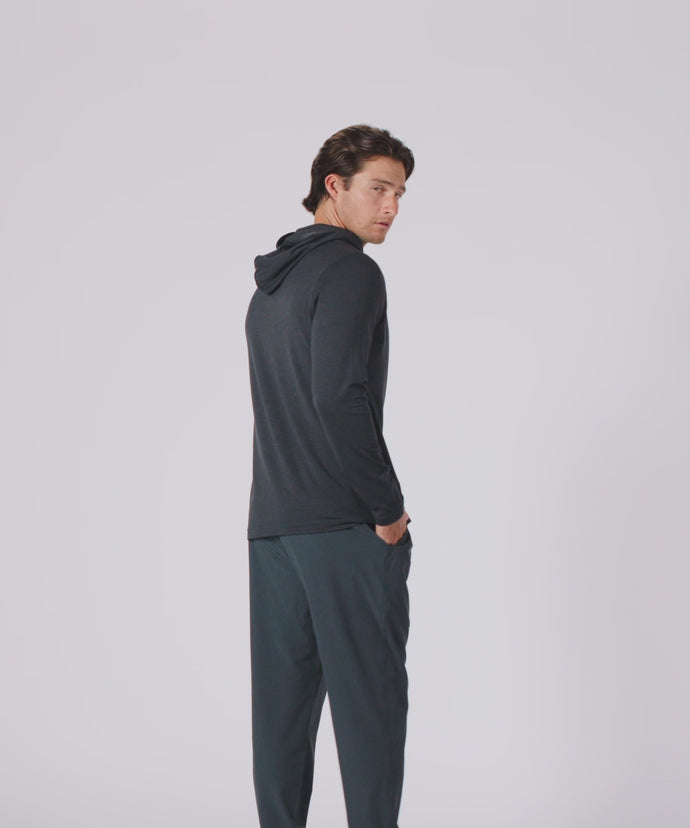 American Dream Clubhouse Men's Adapt Hooded Long Sleeve (Carbon)