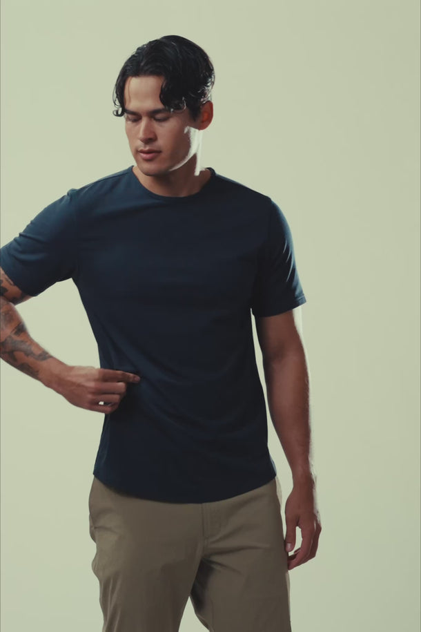 American Dream Clubhouse Men's Legacy Short Sleeve Split Hem (NAVY).
